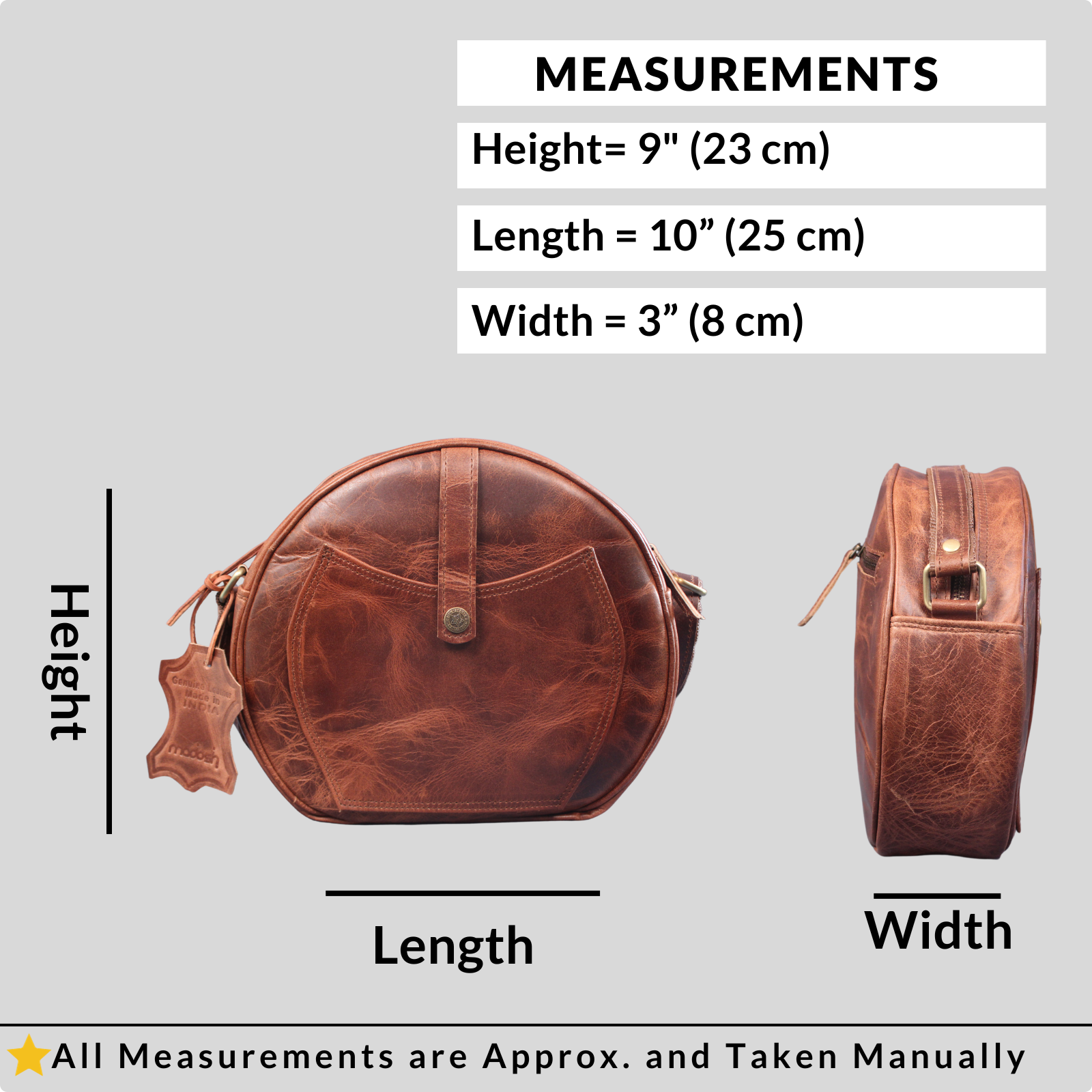 Crossbody Purse Buffalo Leather Hobo Women Semi Circle Zipper Brown Bag